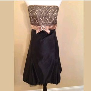 Jessica McClintock Prom Dress Black/Gold Size 17